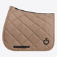 Dark beige dressage saddle blanket with large quilt design