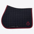 Cavalleria Toscana Saddle Pad in black with burgundy edge and logo