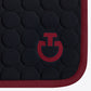 Cavalleria Toscana circular quilt saddle pad in black and burgundy