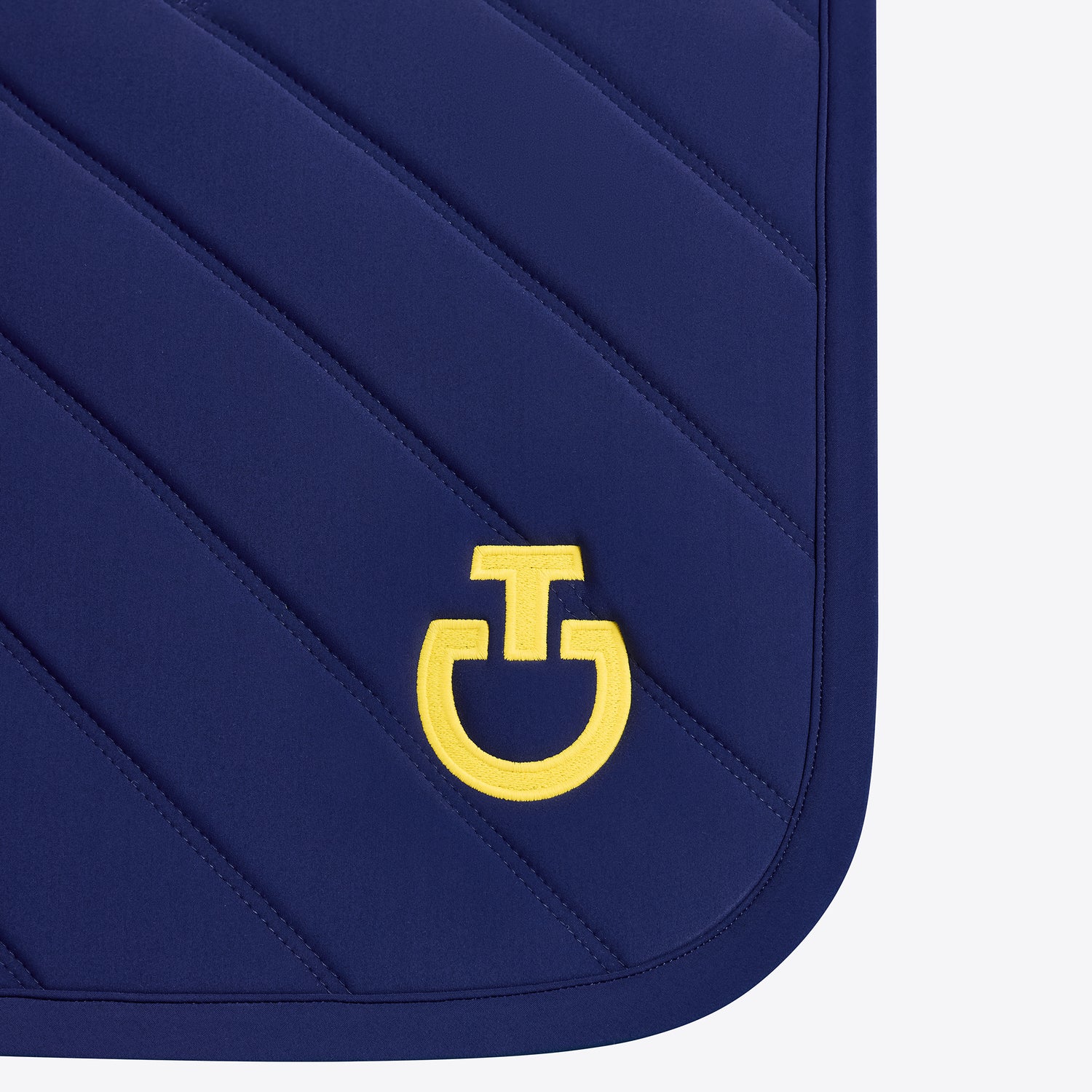 Navy and yellow saddle blanket