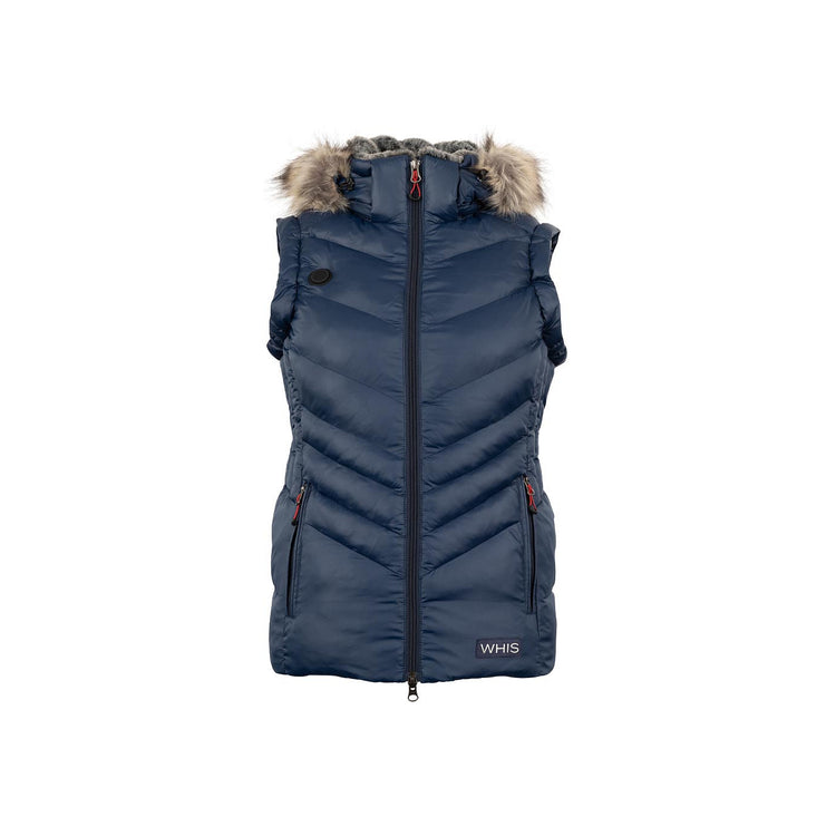 Heated Equestrian Vest with Fur hood