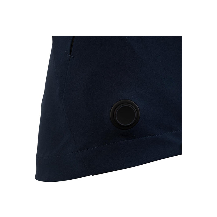 Heated equestrian jacket with button