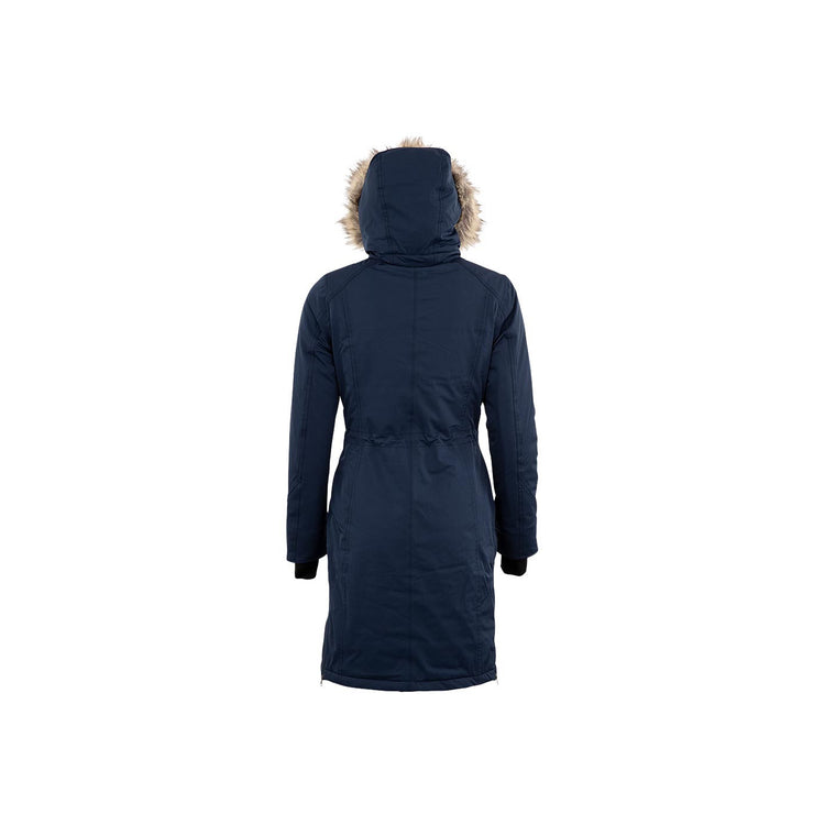 Long winter riding jacket with hood