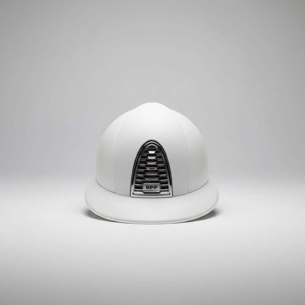White Kep Polo Helmet Leather