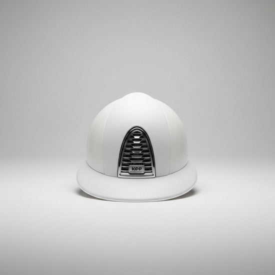 White Kep Polo Helmet Leather