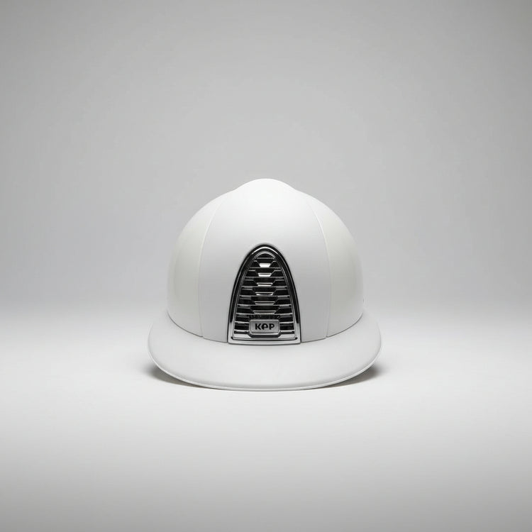 White Kep Polo Helmet Leather