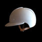 White Kep polo helmet with beige chin strap