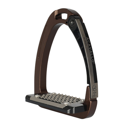 Acavallo Arena Alu-Pro Safety Stirrups in Brown.