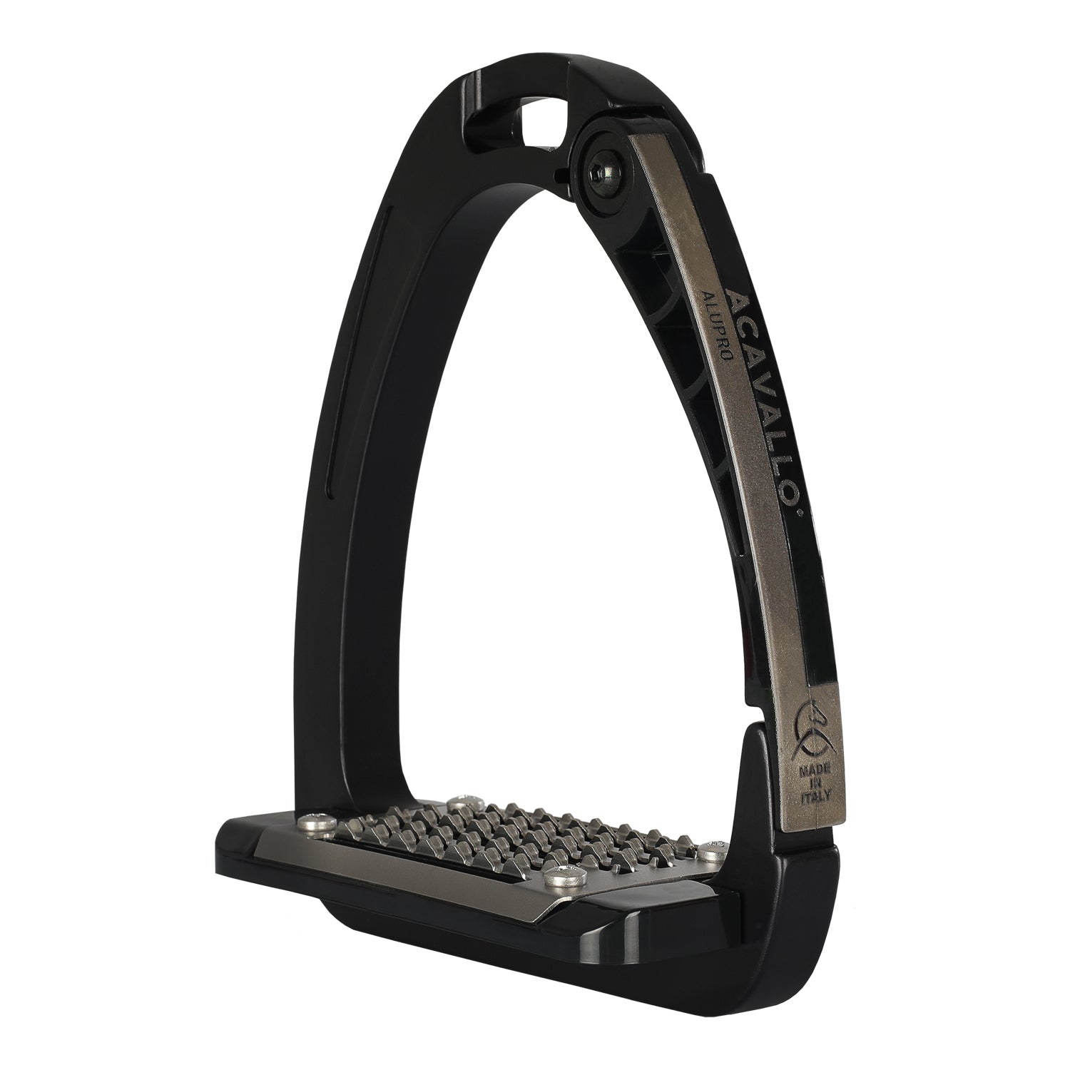 Acavallo Arena Alu-Pro Safety Stirrups in Total Black.