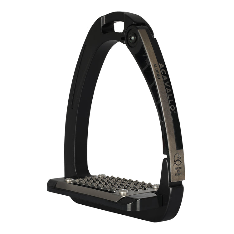 Acavallo Arena Alu-Pro Safety Stirrups in Total Black.