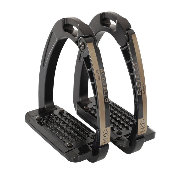 Acavallo Arena Alu-Pro Safety Stirrups designed for enhanced rider safety.