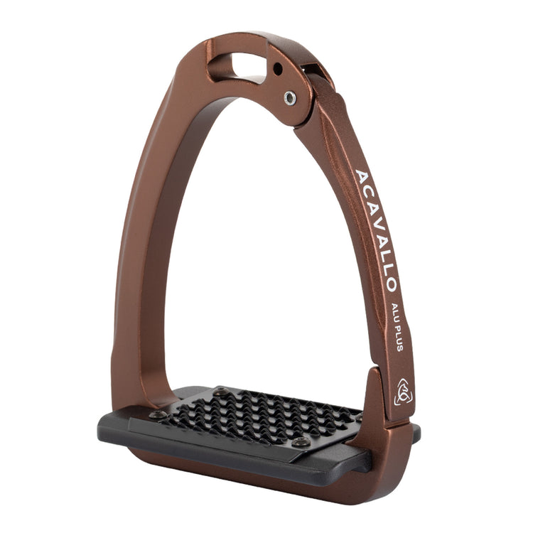 Acavallo Arena Aluplus 2.0 Safety Stirrups in Brown.