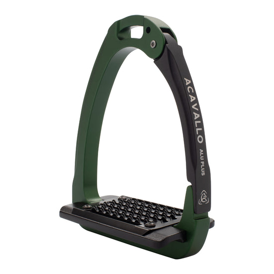 Acavallo Arena Aluplus 2.0 Safety Stirrups in Hunter Green.