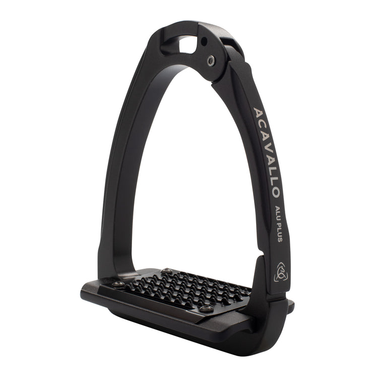 Acavallo Arena Aluplus 2.0 Safety Stirrups in Total Black.