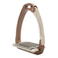 Acavallo Arena Aluplus stirrups with five-degree inclined stainless steel tread for grip and rider comfort.