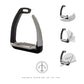 Acavallo REL-X 180 Safety Stirrups with patented side opening mechanism.