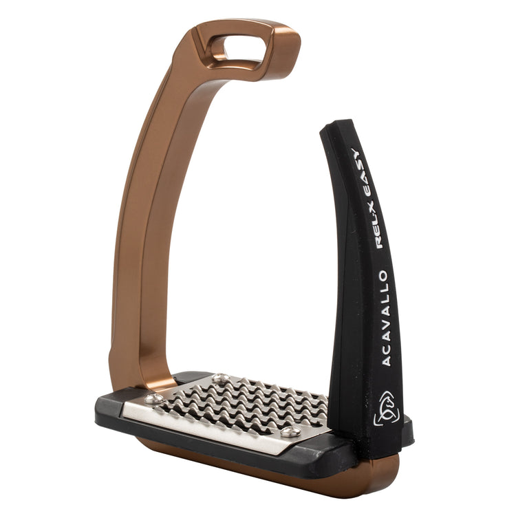 Acavallo REL-X Easy Safety Stirrups in Brown.