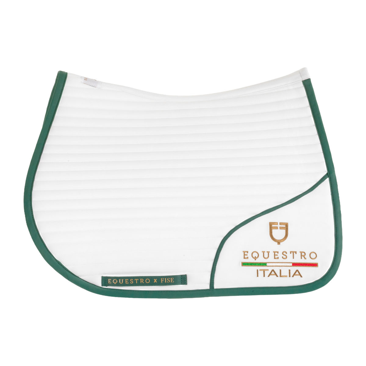 Anatomical jumping saddle pad with breathable honeycomb lining and horizontal quilting