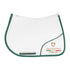 Anatomical jumping saddle pad with breathable honeycomb lining and horizontal quilting