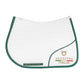Anatomical jumping saddle pad with breathable honeycomb lining and horizontal quilting