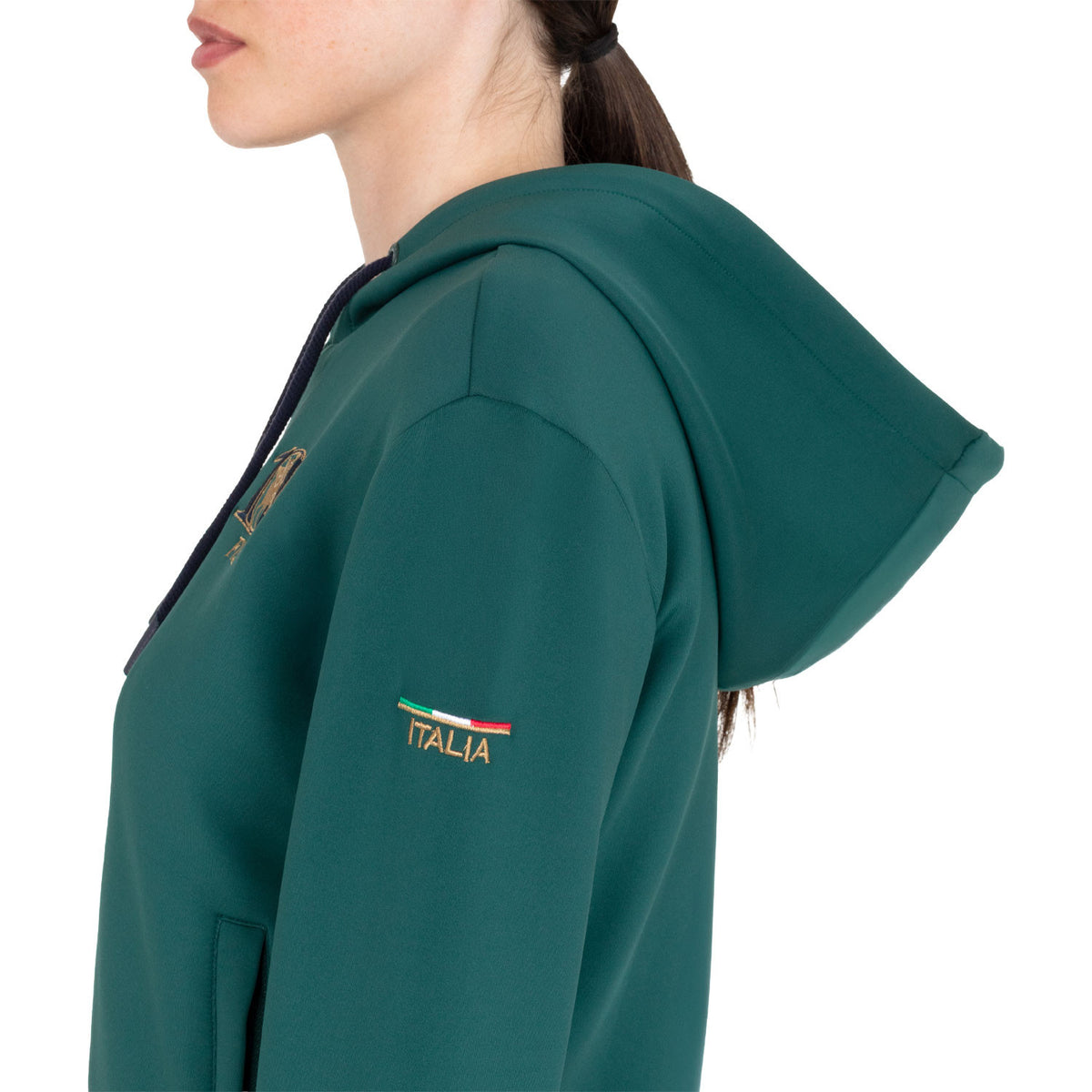 Equestro X FISE 100 equestrian hoodie with distinctive logo details
