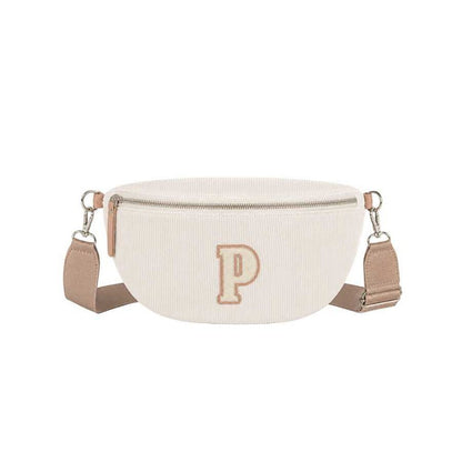 Casual corduroy belt bag with distinctive bouclé detail