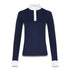 Classic long-sleeve horse riding show shirt with elegant white collar