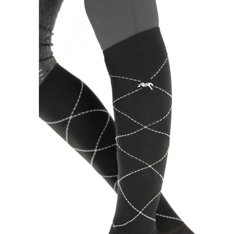 Comfortable stretch riding socks for women and equestrian activities.