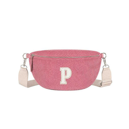 Corduroy bag with secure zipped inner pocket