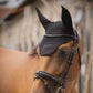 Cotton horse fly veil designed to help keep flies and insects away from the ears