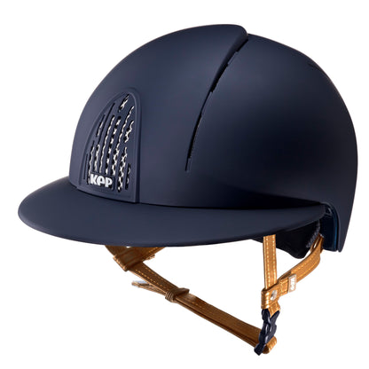 Navy Kep with beige chin strap