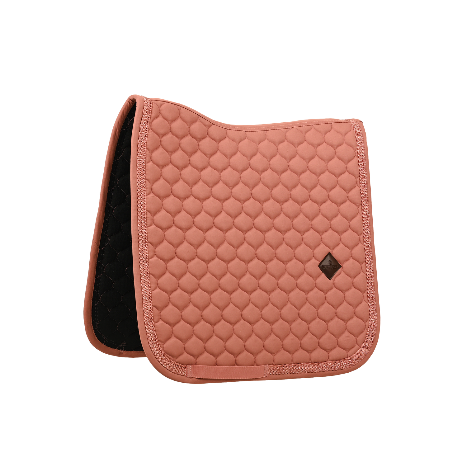 Cushioned horse saddle pad without saddle straps and with nylon girth straps