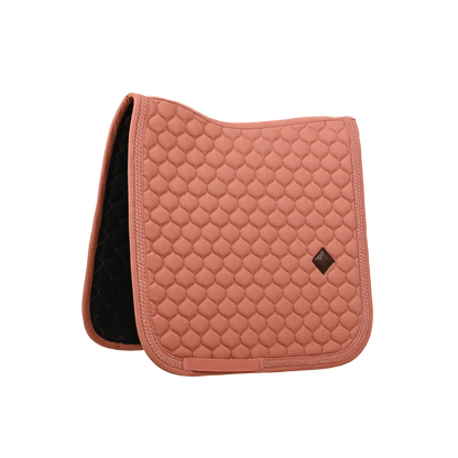 Cushioned horse saddle pad without saddle straps and with nylon girth straps