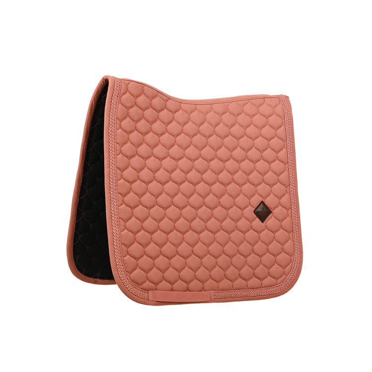 Cushioned horse saddle pad without saddle straps and with nylon girth straps