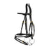Braided leather flash noseband bridle with straight browband