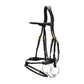 Braided leather flash noseband bridle with straight browband