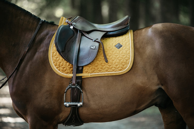 Yellow saddle cloth for horses
