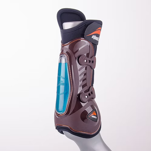 Brown tendon boots with knee protection