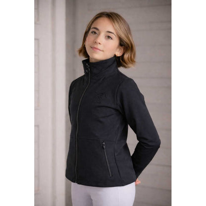 Fitted stretch riding jacket with front zip