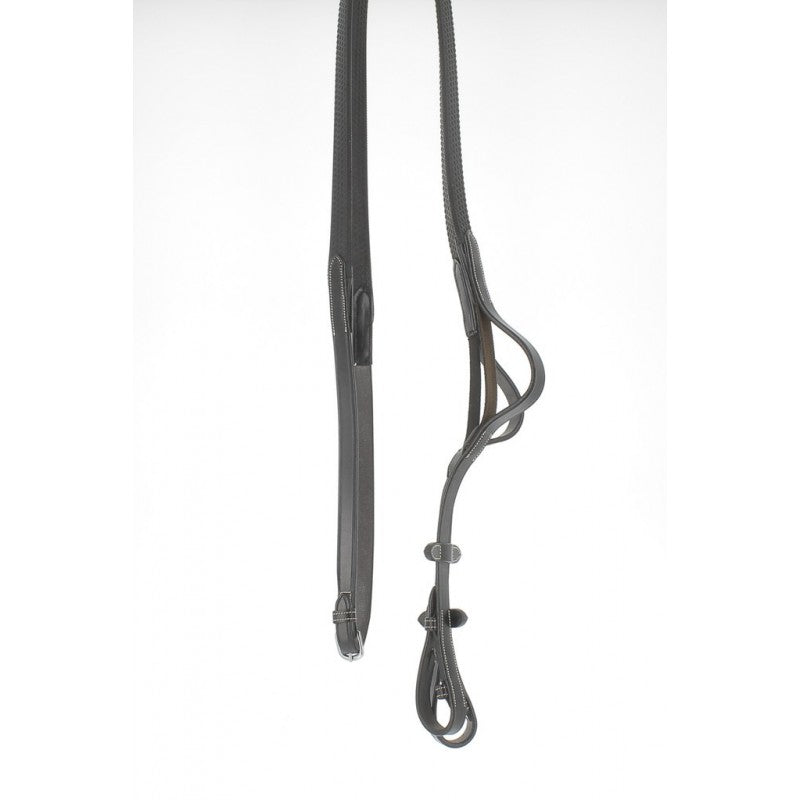 Elastic horse riding reins designed for responsive rein contact.