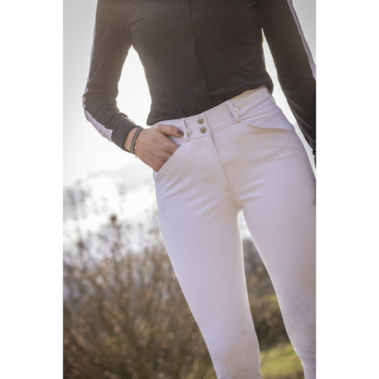 White show jumping breeches for women