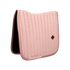 Elegant dressage saddle pad with pearls for a sophisticated competition look.