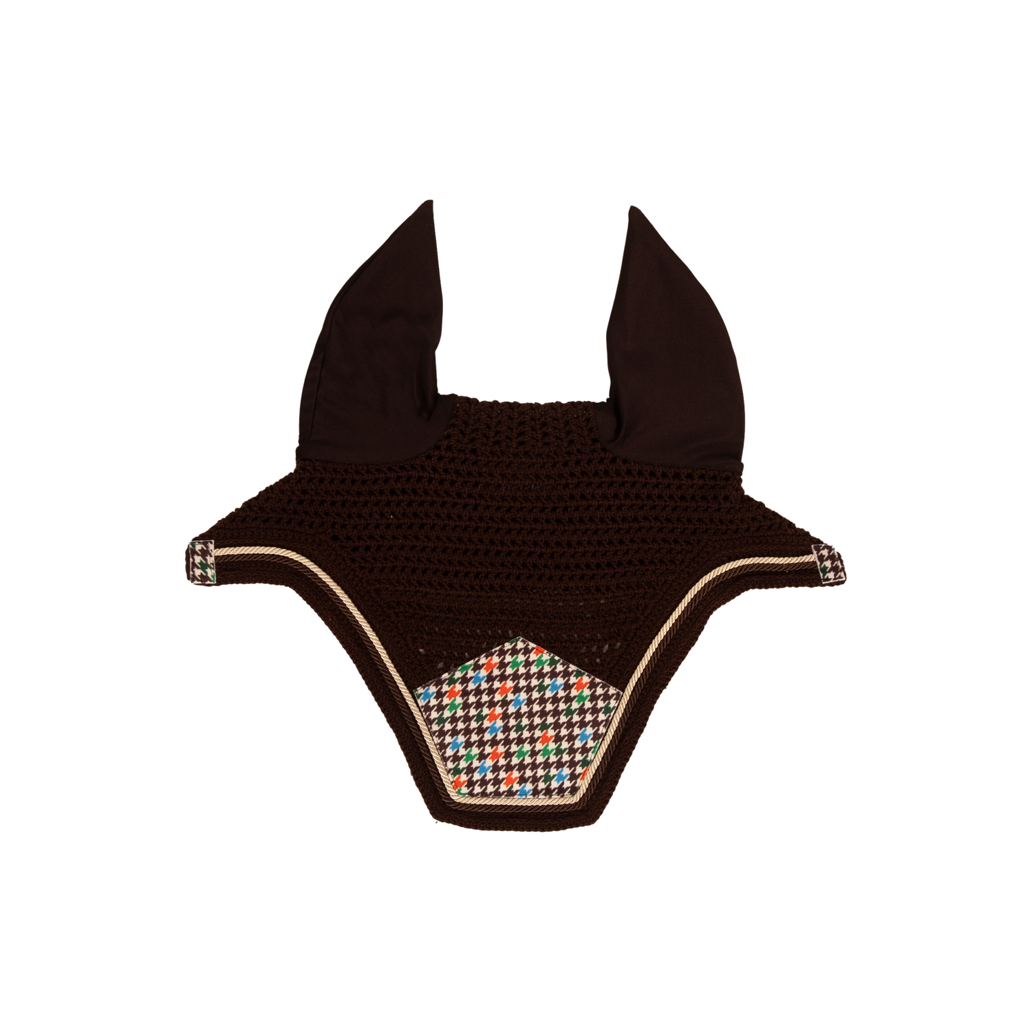 Elegant patterned horse fly veil with a refined velvet finish