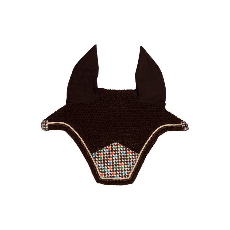 Elegant patterned horse fly veil with a refined velvet finish