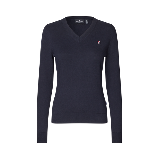 Elegant V-neck pullover for women with a refined minimalist design