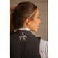 Equestrian airbag safety vest for horse riding and competition.