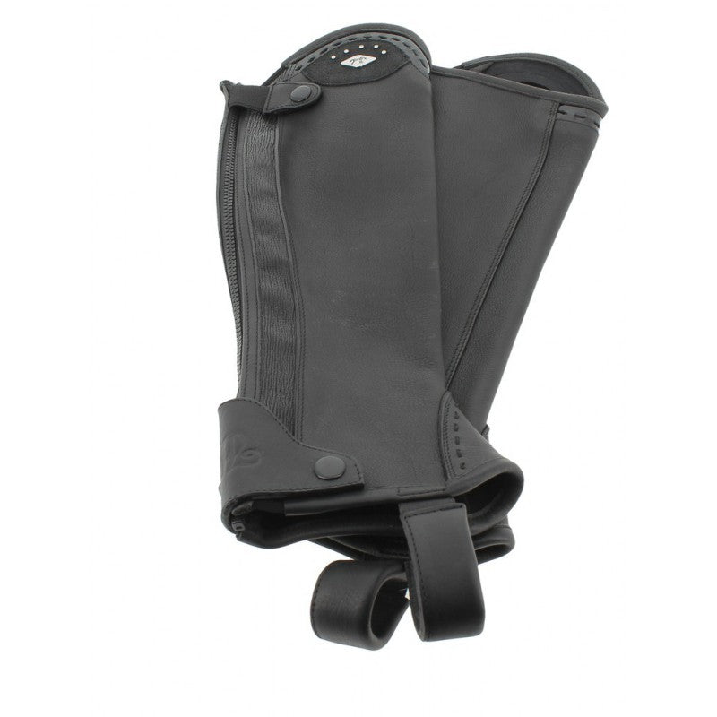 Equestrian half chaps for women designed to wear with paddock boots