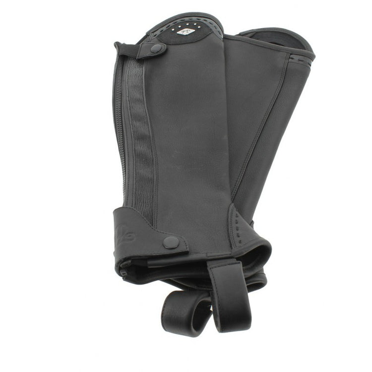 Equestrian half chaps for women designed to wear with paddock boots