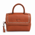 Equestrian-inspired leather shoulder bag with saddlery-style detailing