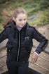 Equestrian quilted jacket for women with elegant velvet accents.
